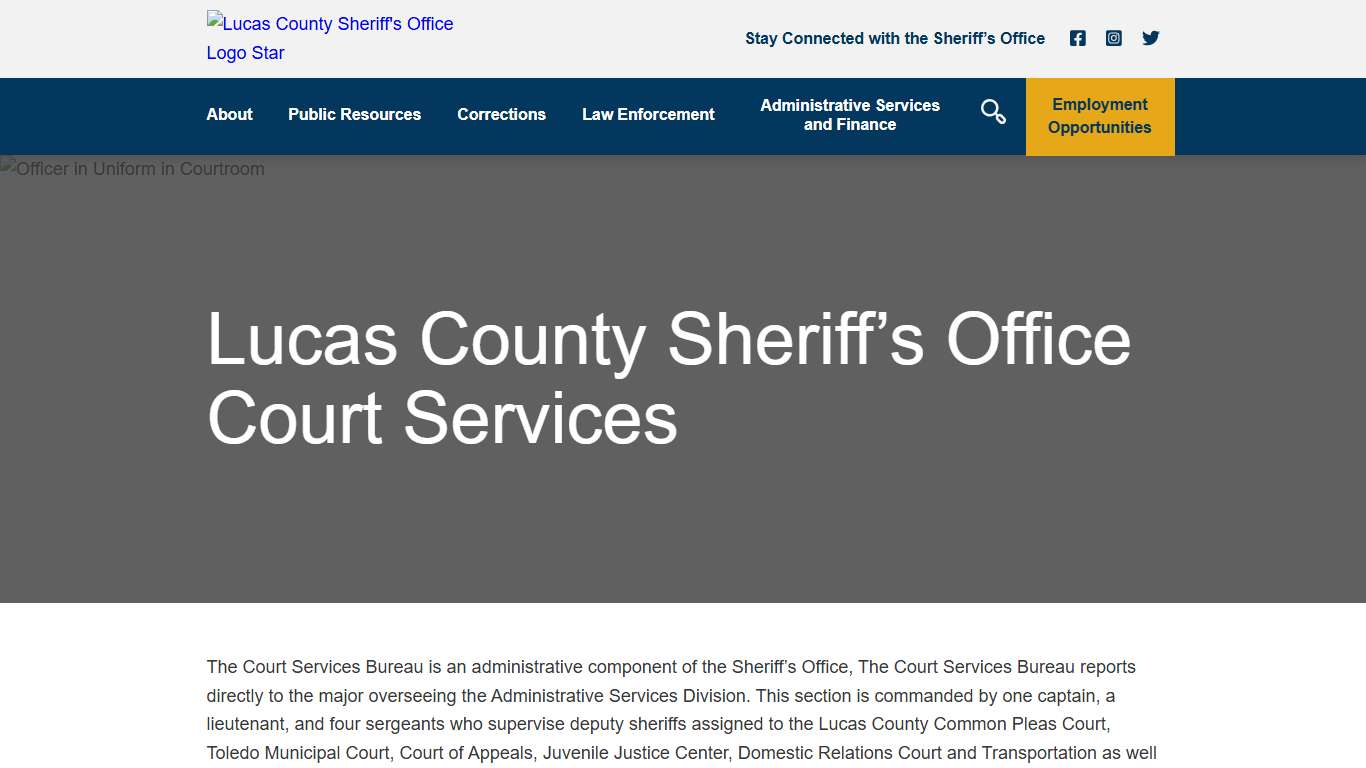 Lucas County Sheriff’s Office | Courts and Information